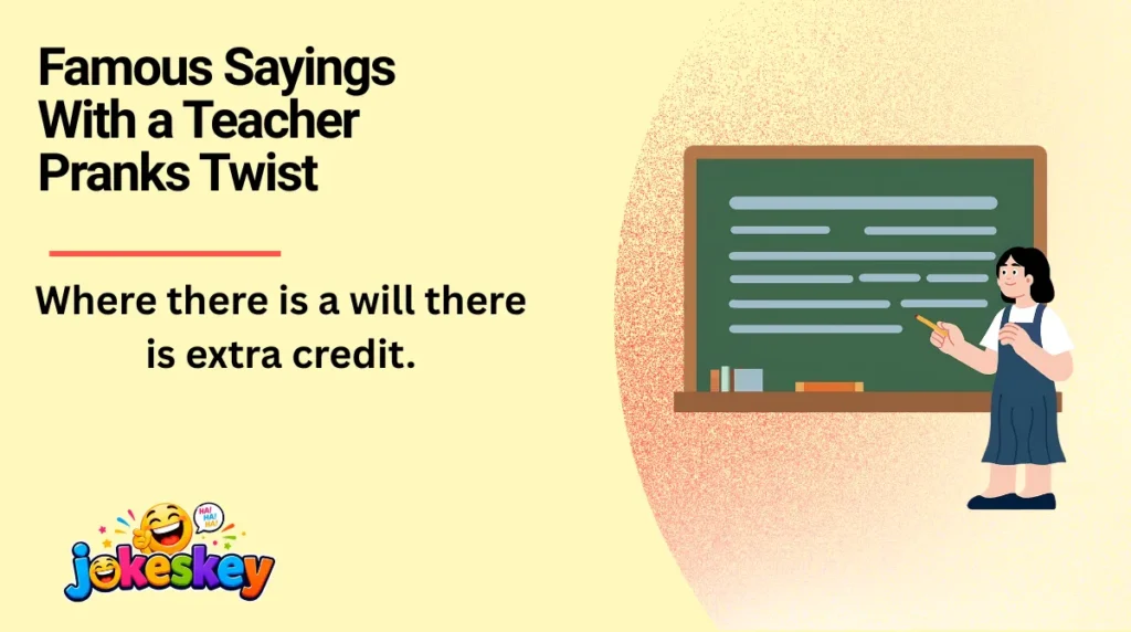 Famous Sayings With a Teacher Pranks Twist